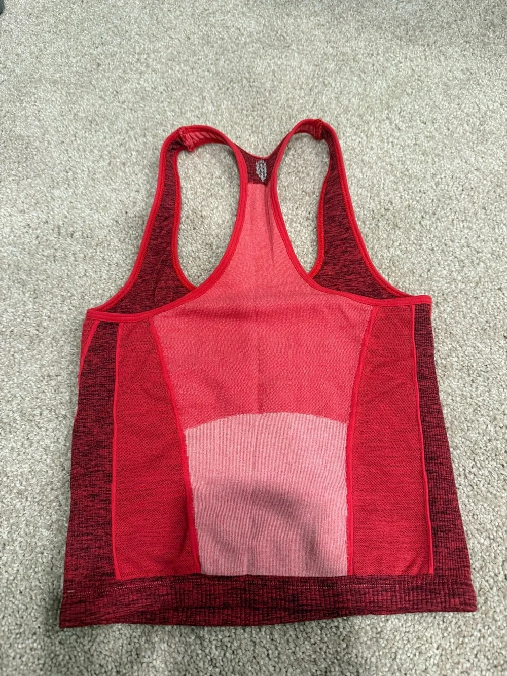 Free People Red Colorblock Racerback Tank Top